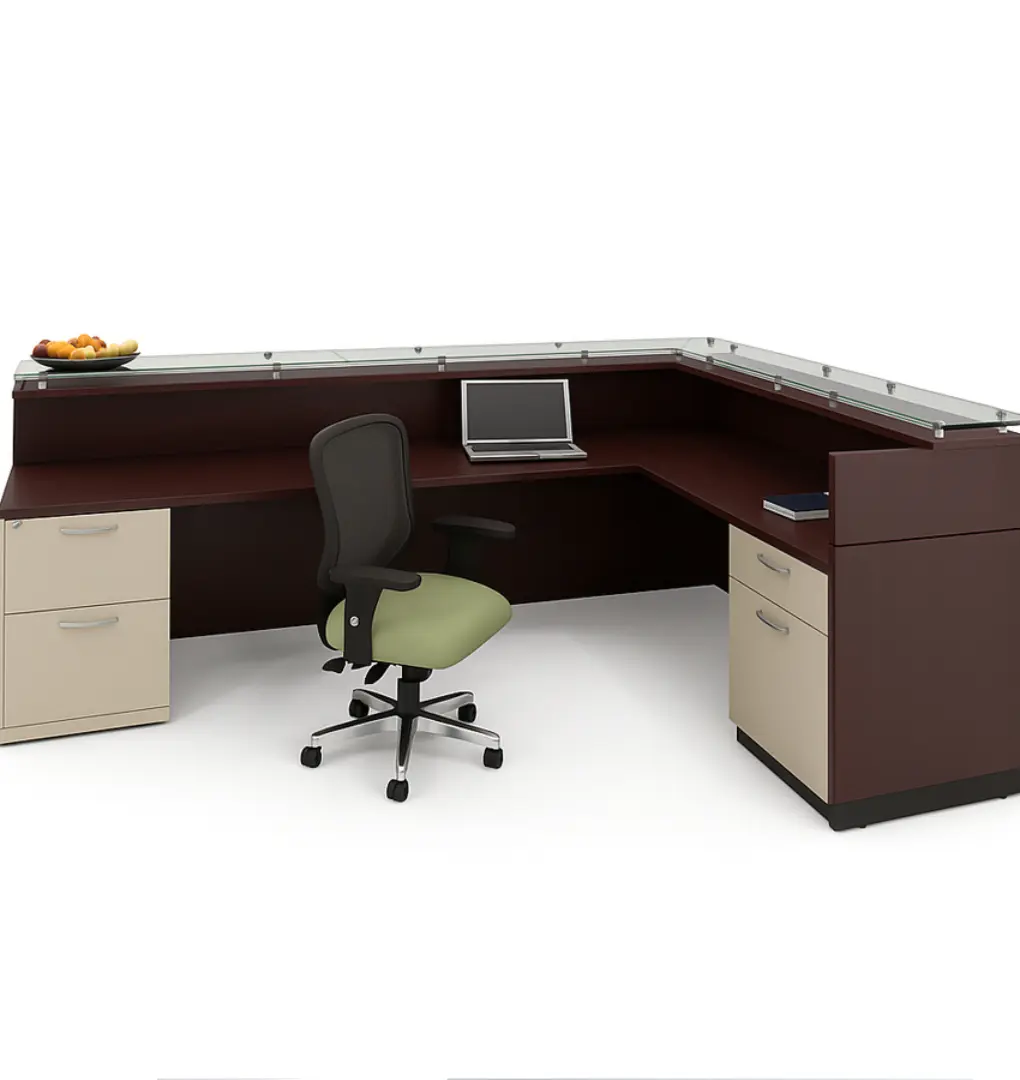 Modern reception desk and office interior
