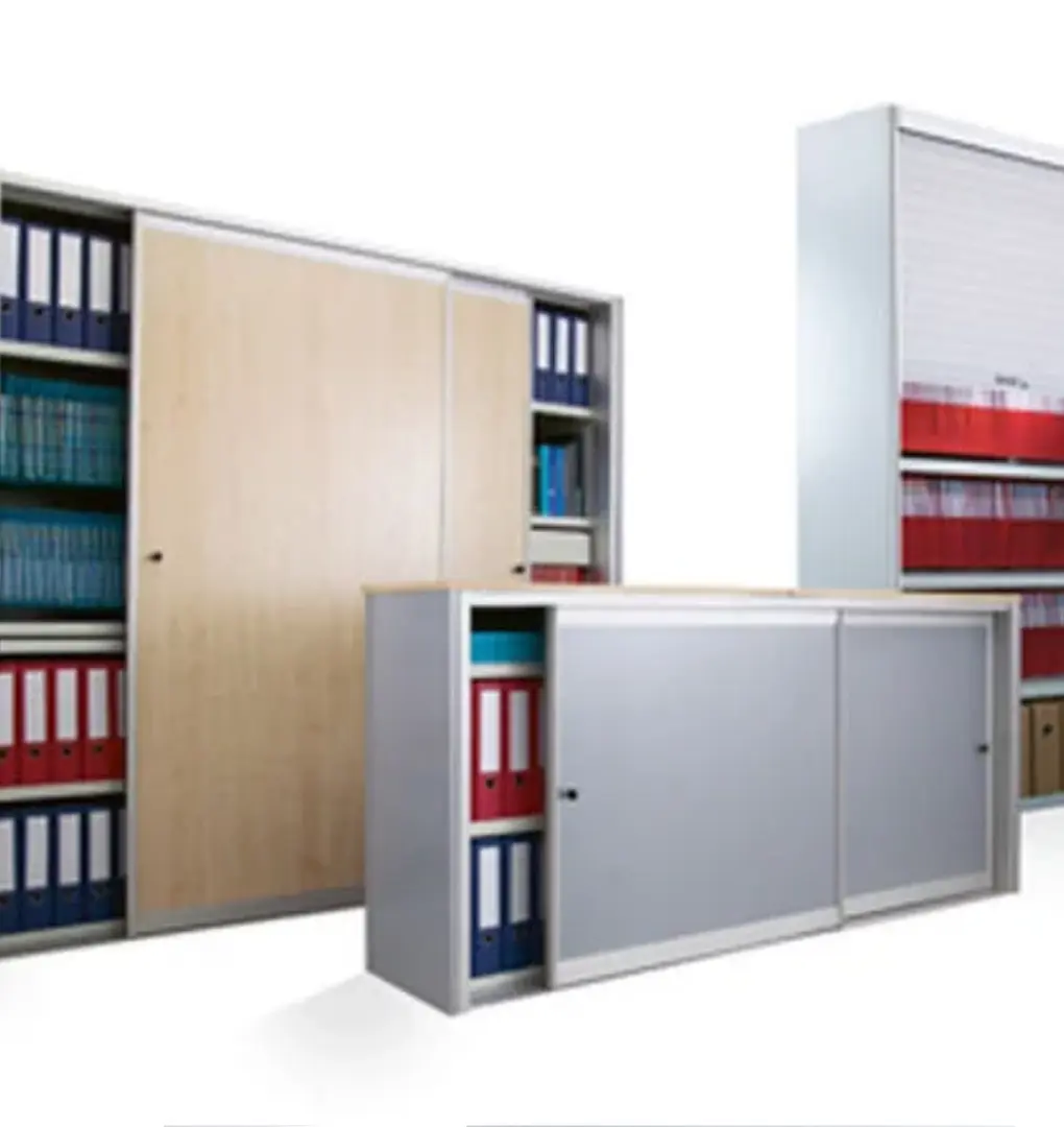 Office furniture and storage in a modern workplace